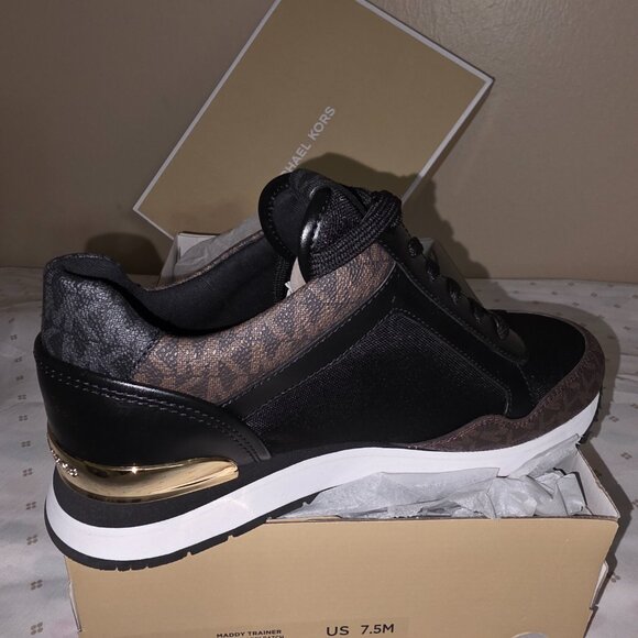 Michael Kors Maddy Trainer Sneakers – Brown/Black – Women’s 7.5M (Brand New) - Picture 4 of 7